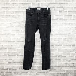 OVADIA & SONS Distressed Slim Fit Jeans in Black Was Ripped 30